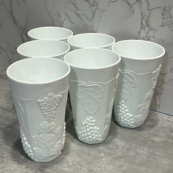 Indiana Glass Colony Harvest Milk Glass Tumbler white set of 6 vintage - Picture 9 of 11